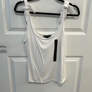 White tank w ties at shoulders